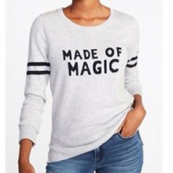 Old Navy Women's Light Gray 'Made of Magic' Long Sleeve Crew Neck Sweater Large - Picture 9 of 9